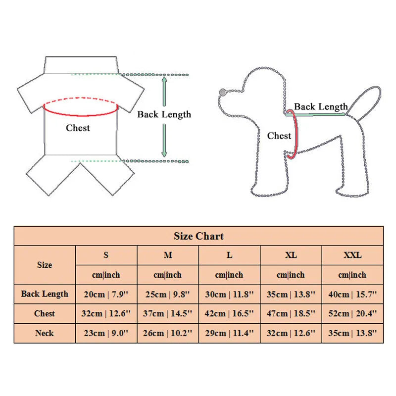 Blue denim pet dress with ruffled vest design for dogs and cats showing chest and back coverage
