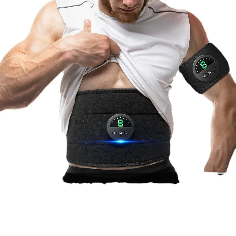Display screen fitness waist belt for abdomen shaping with adjustable 120cm strap