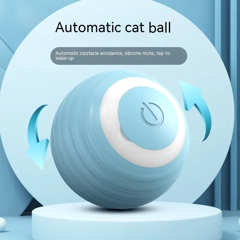 Rechargeable automatic moving bouncing ball smart cat toy in blue and pink colours