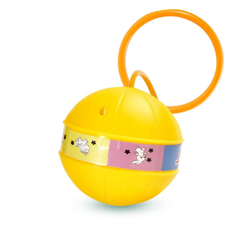 Light-up jumping ball for children, 10cm plastic ball with tether, 77cm total length, pink and blue options