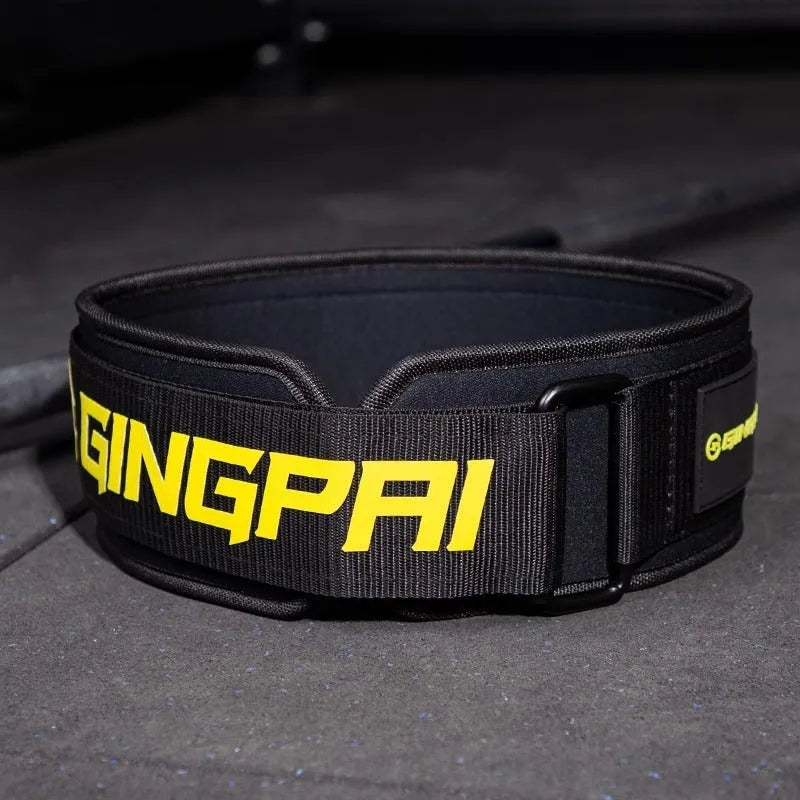 Abdominal exercising and weightlifting protection belt for waist support during squats and bench press.