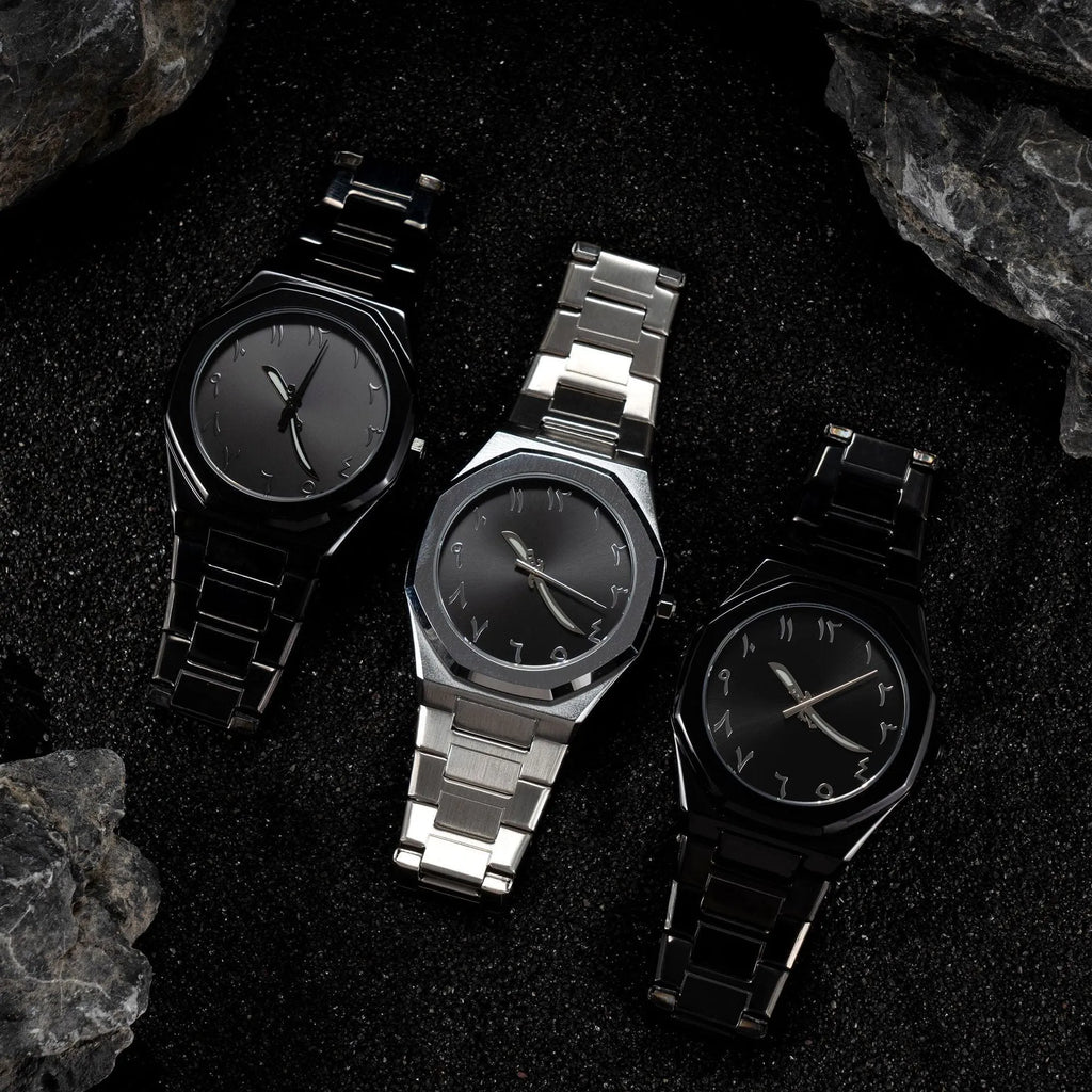Business casual men's stainless steel quartz watch showing 10mm thickness and professional styling