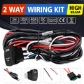 Black off road LED spotlight wiring harness with switch for light bar installation