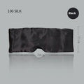 Mulberry silk sleep eye mask shown in one of seven colour options including champagne gold, navy blue, or black.