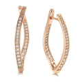 A pair of geometric-shaped copper earrings with zircon detail in H0493 colour, shown from the front.