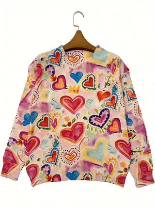 Loose fit digital printed lapel top in 95% polyester fabric available in sizes S to 5XL