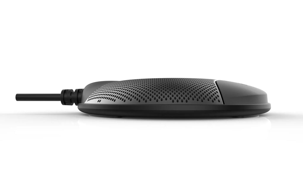 Black square USB condenser microphone for conference calls and gaming voice chat