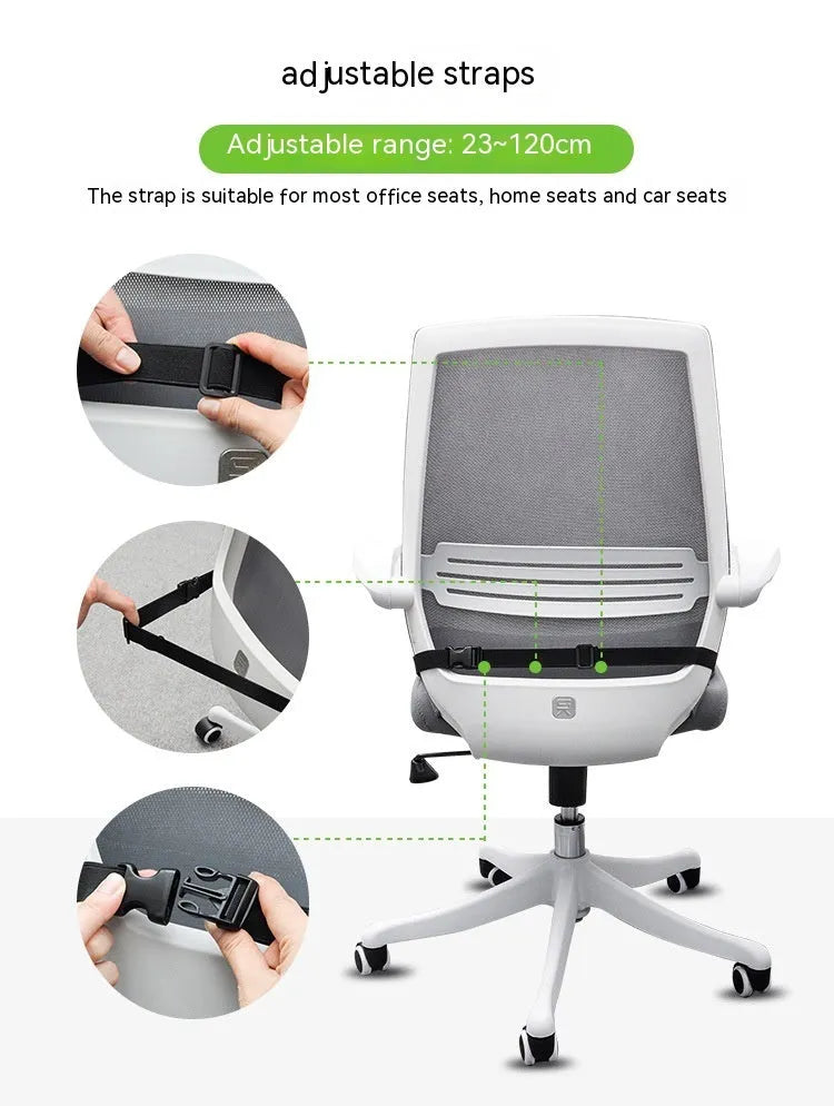 Memory foam seat cushion with fix strap in solid colour options