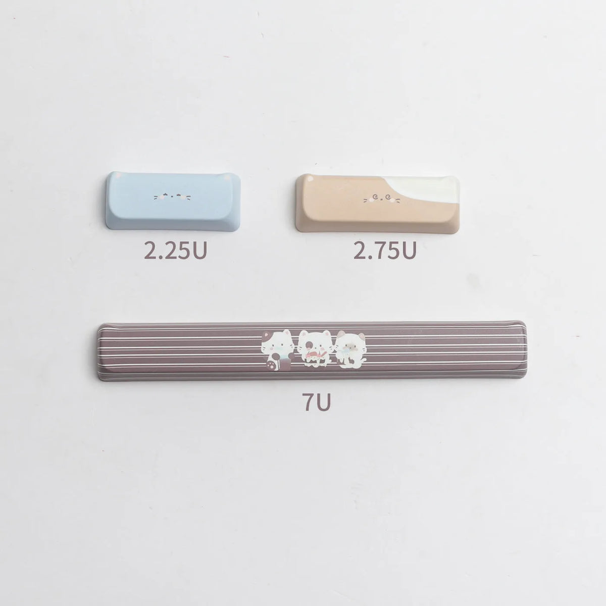 Sea Salt Cat mechanical keyboard PBT key cap set with ocean theme and March 7u spacebar supplement