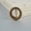 Retro magnetic earrings with hollow heart and lotus designs in antique silver and gold finishes