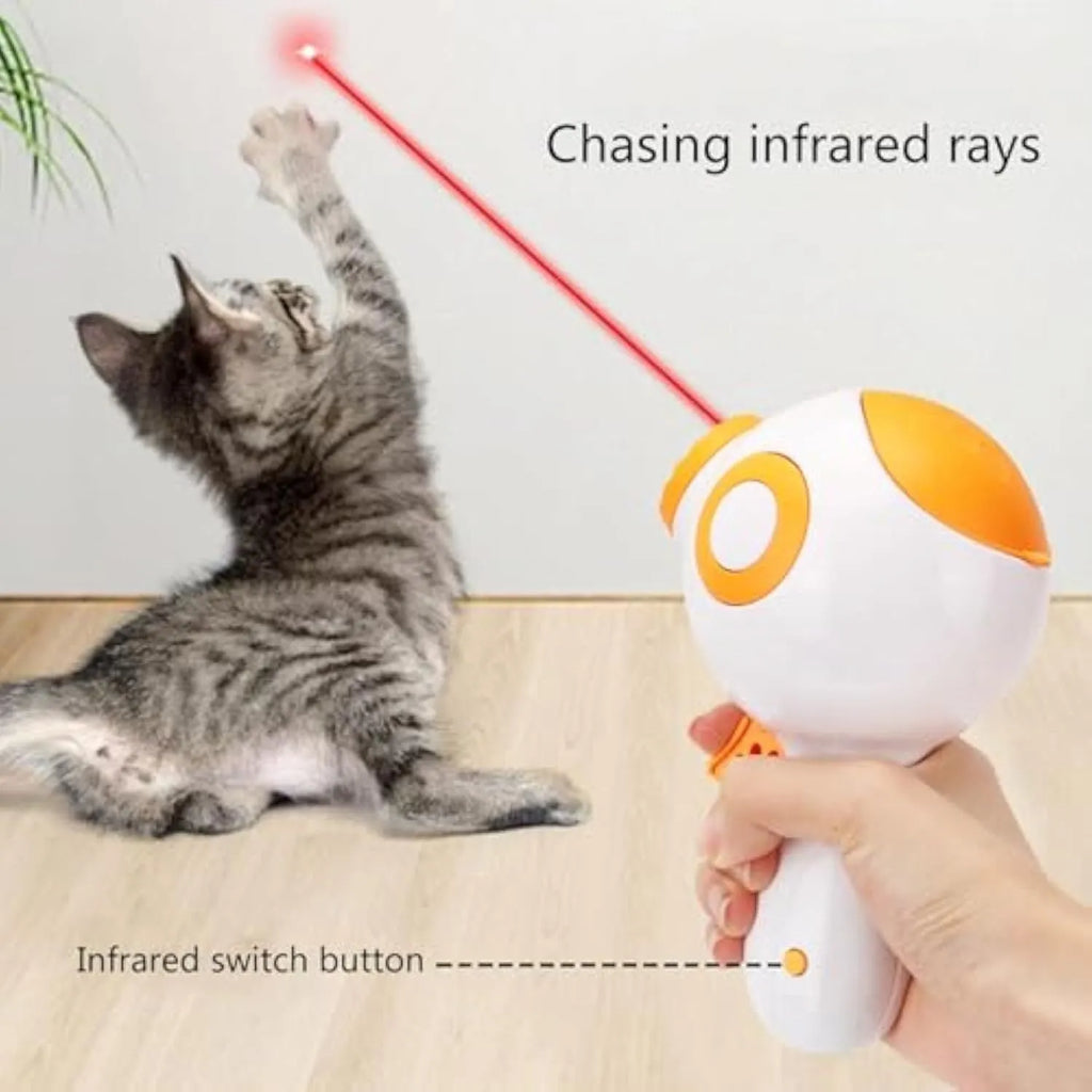 Green, orange, and pink dog treat launcher toy for remote feeding and interactive play