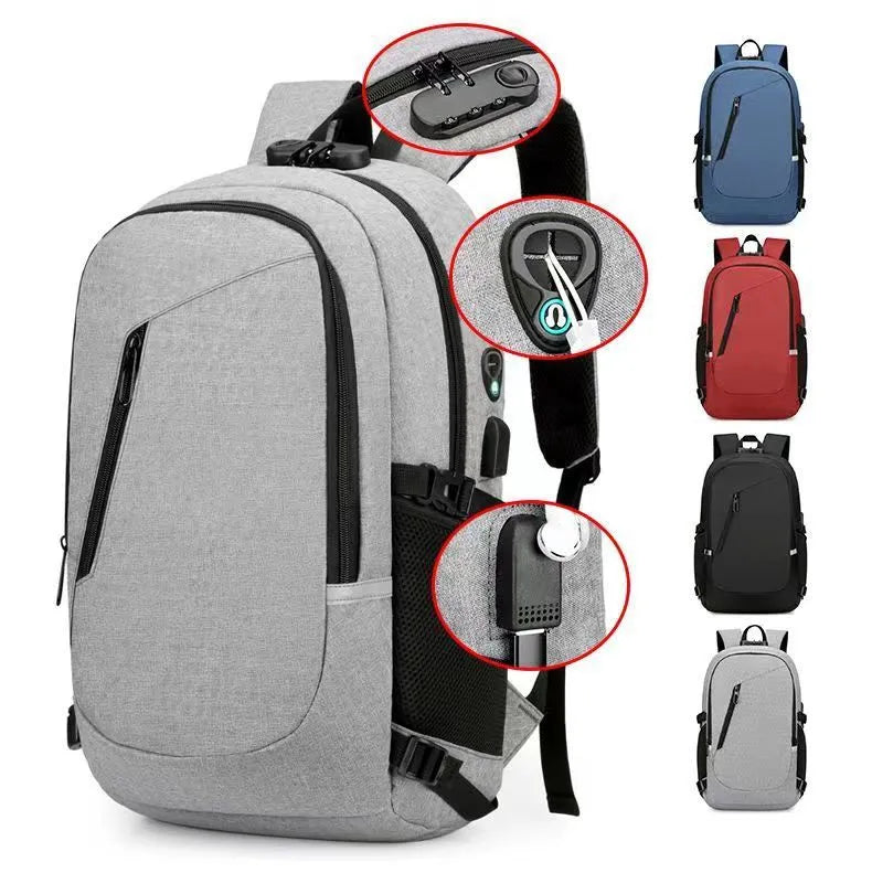Oxford cloth computer backpack with 20-35L capacity in blue colour option