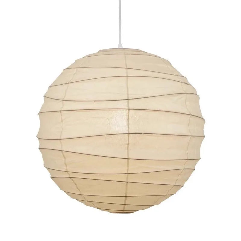 Japanese style rice paper chandelier with circular shade in three size options
