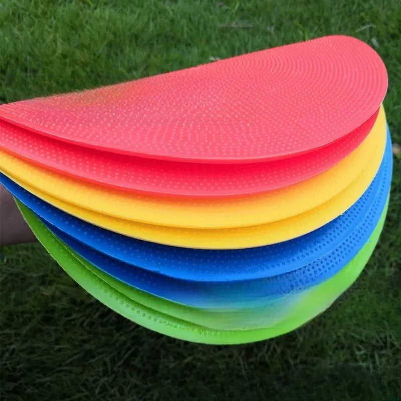 23cm diameter flat TPE football training target disc in assorted colours.