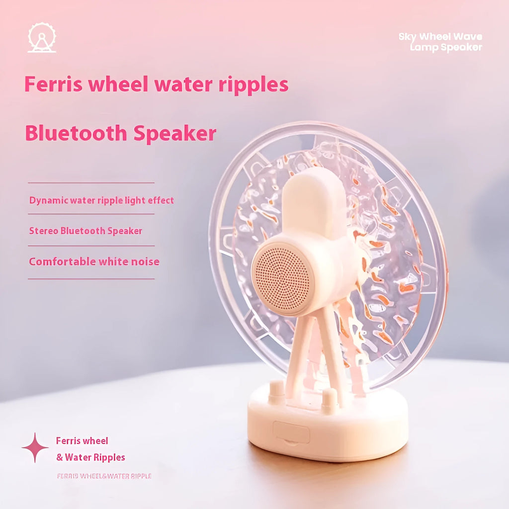 White Ferris wheel Bluetooth speaker with water ripple colourful LED lights