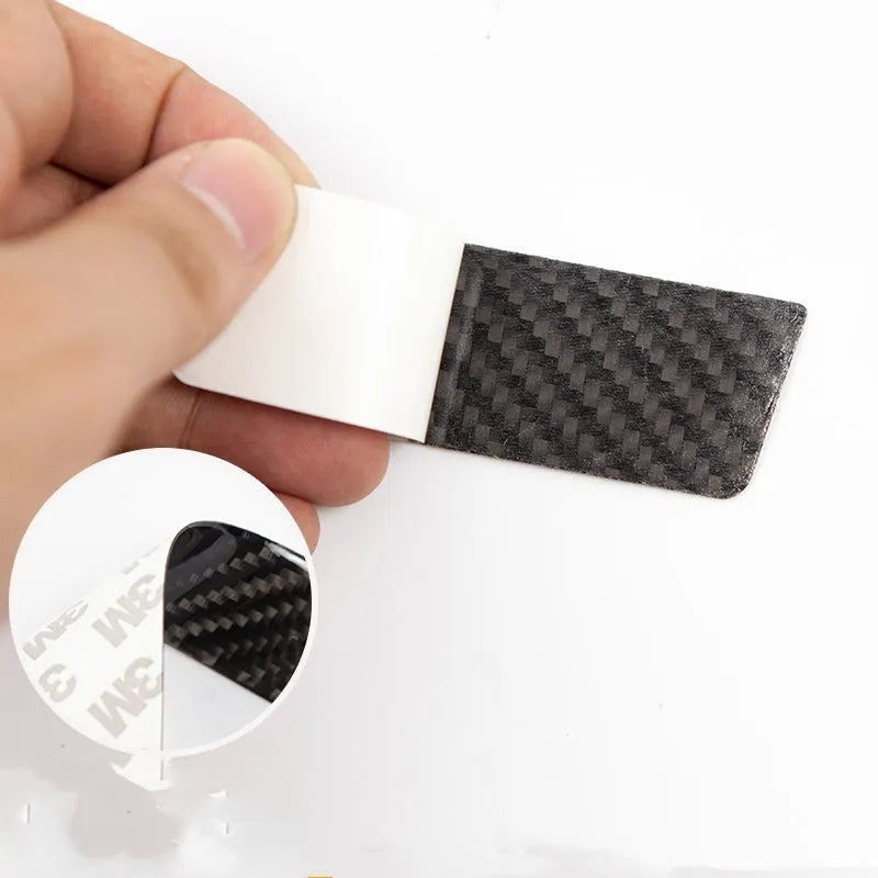 Four carbon fibre adhesive door handle stickers for ModelS anti-scratch protection