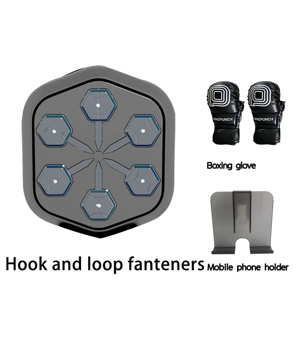 Black smart boxing machine with Bluetooth connectivity and EVA foam construction for home fitness training