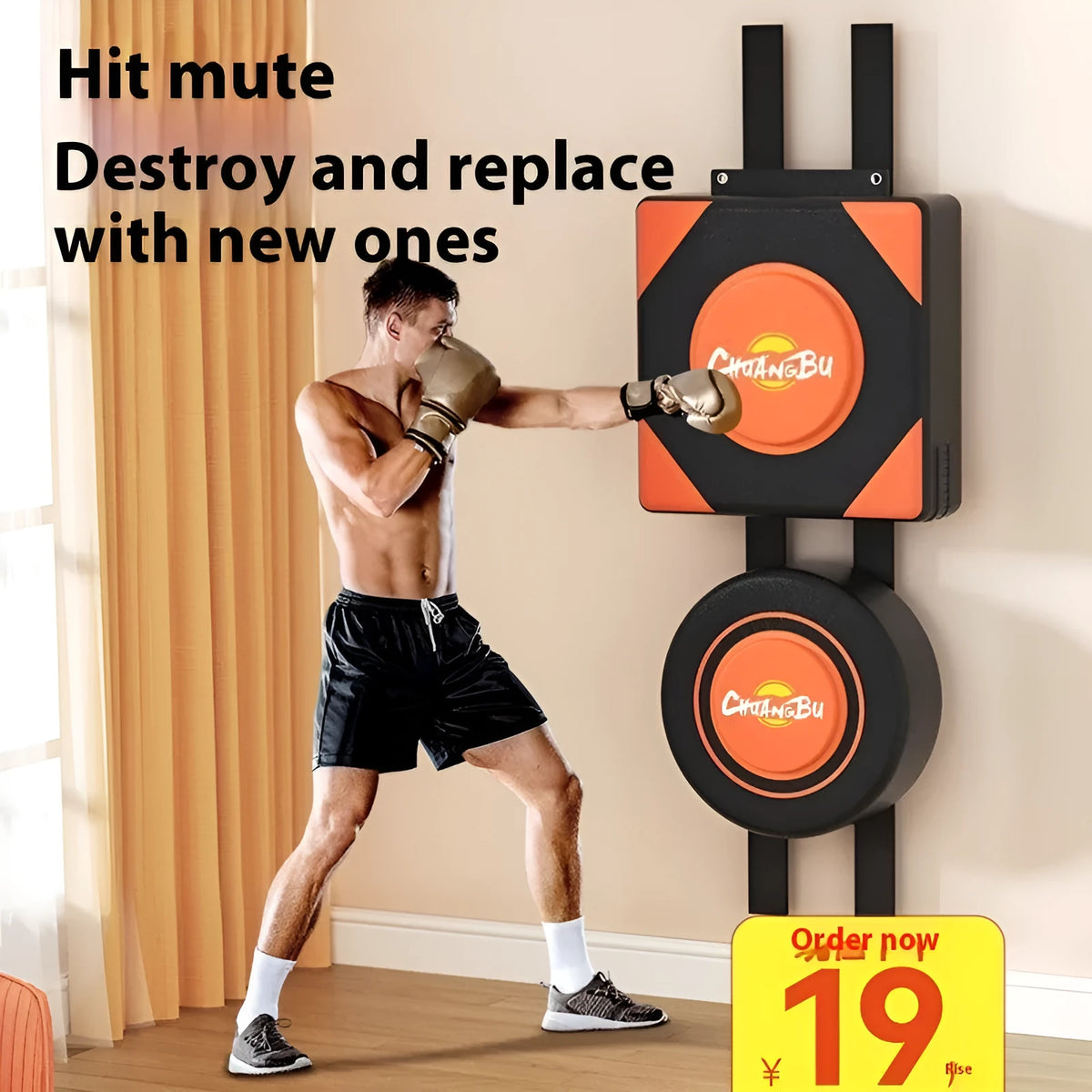 Hanging boxing sandbag wall target made from PU leather for home training