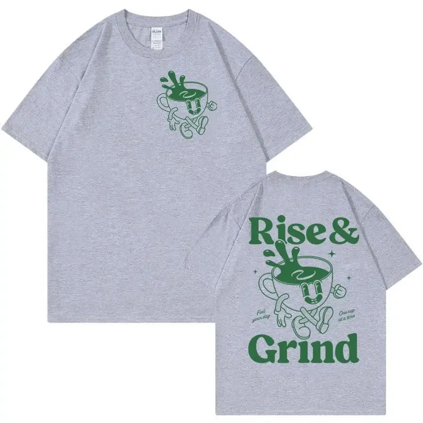 Linen loose fit T-shirt with cartoon graphic print in multiple colour options