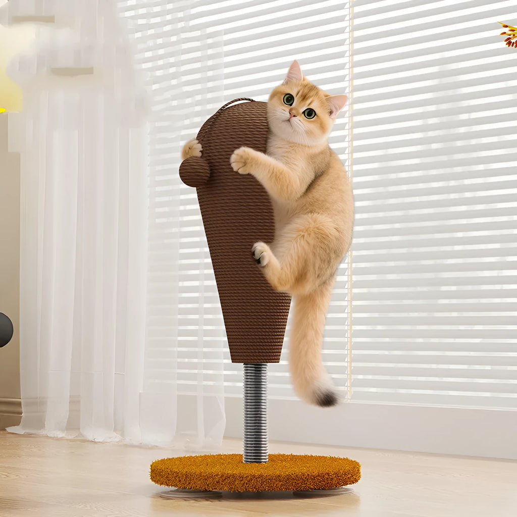 Large and small size cat scratching boards with hemp rope construction and anti-scratch design