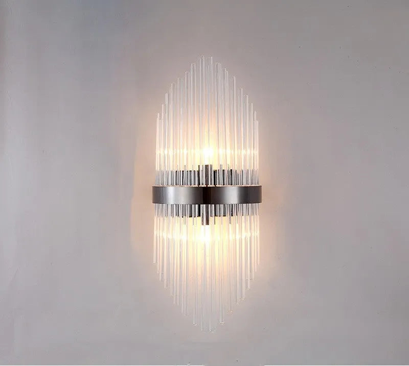 Modern crystal wall lamp with petal-shaped design in light luxury style