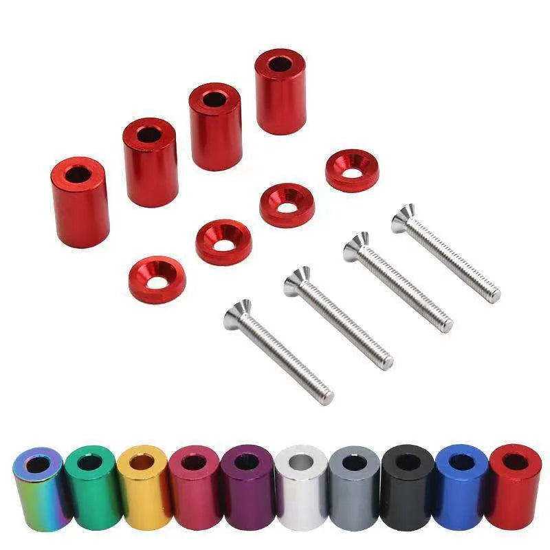 Aluminium alloy machine cover pad height sheet for car modification with screws, nuts, and washers