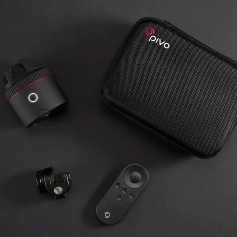 PIVO black facial tracking camera with 360-degree rotation for smartphones