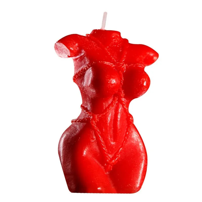 9i Smsexy low-temperature soy wax bikini candle in red, pink, or purple for sensual use.