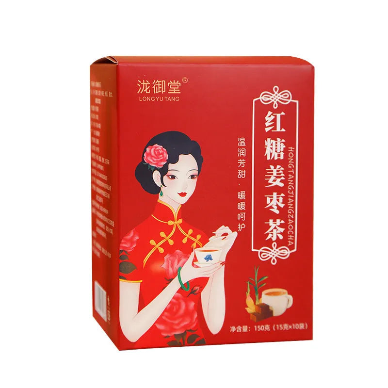 Box of brown sugar ginger jujube tea with wolfberry and red dates tea bags 150g