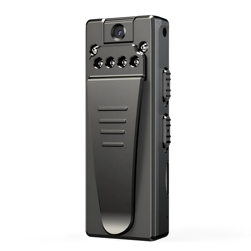 Black 1080p HD DV home camera with night vision on a flat surface.