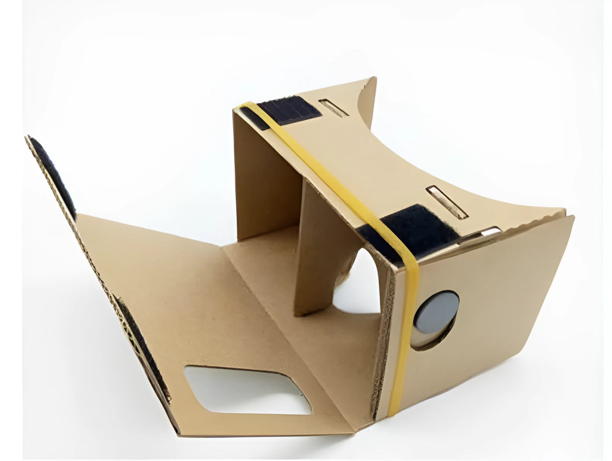 VR Cardboard Glasses kit with magnetic button and adjustable rubber band head strap