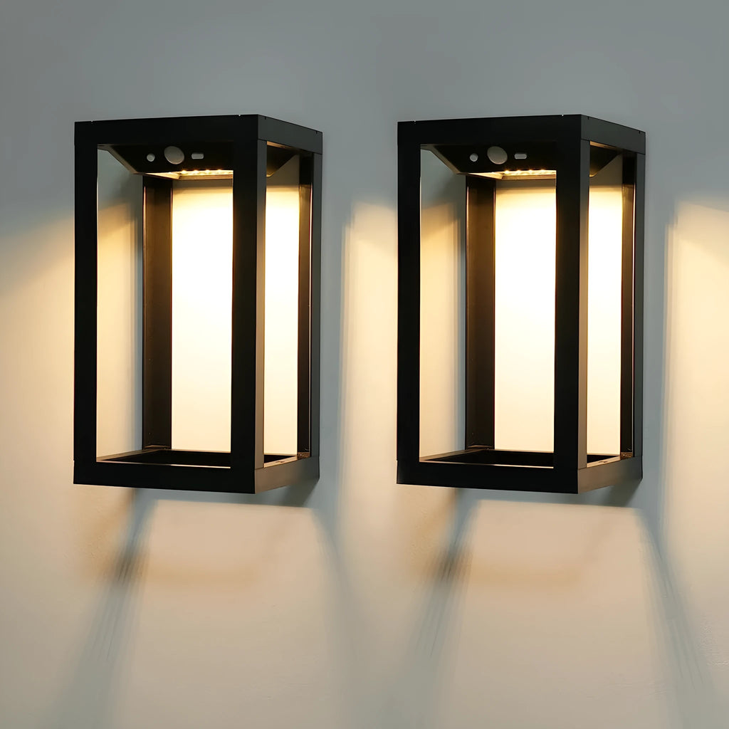 Modern Chinese outdoor solar wall lamp with plastic shell and IP65 waterproof rating