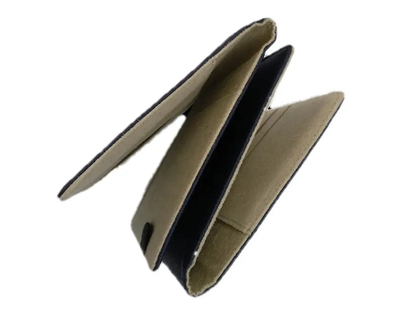 Blue imitation leather PU notebook cover shell for A5 journals, shown with dimensions 18.5cm by 15.5cm.