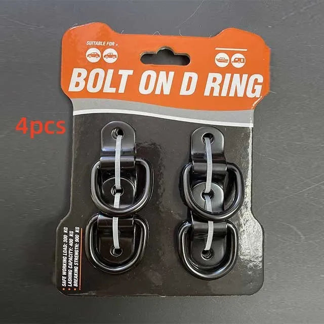 Black galvanised carbon steel floor hook for truck load securing