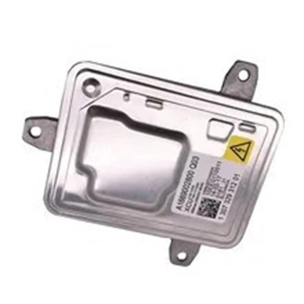 A silver metal headlight ballast unit with dimensions 14cm by 11cm by 4.5cm for HID and xenon headlamp systems.