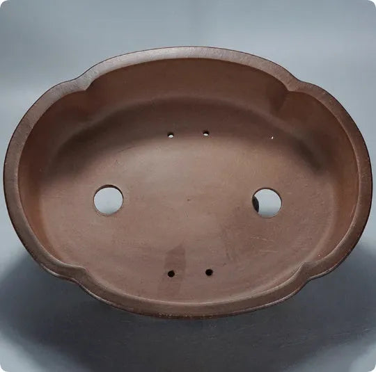 Green classical purple clay flower pot with old pile glazing, 50cm by 39cm by 16cm dimensions