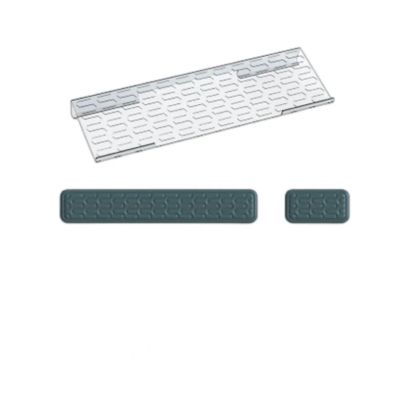 Double-sided memory foam keyboard and mouse pad set with wrist rest in various solid colours