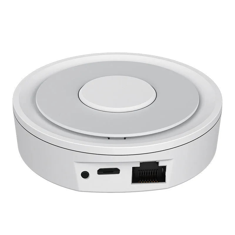 White square ZigBee intelligent gateway for home automation with 55m range