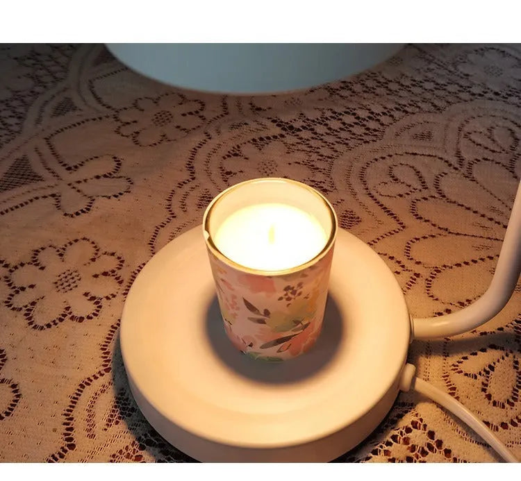 European-style aromatherapy wax melting lamp with metal holder in white colour