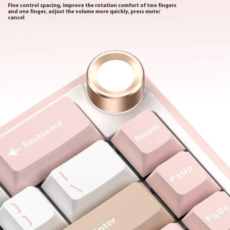 White wireless mechanical keyboard with RGB backlighting on a desk.