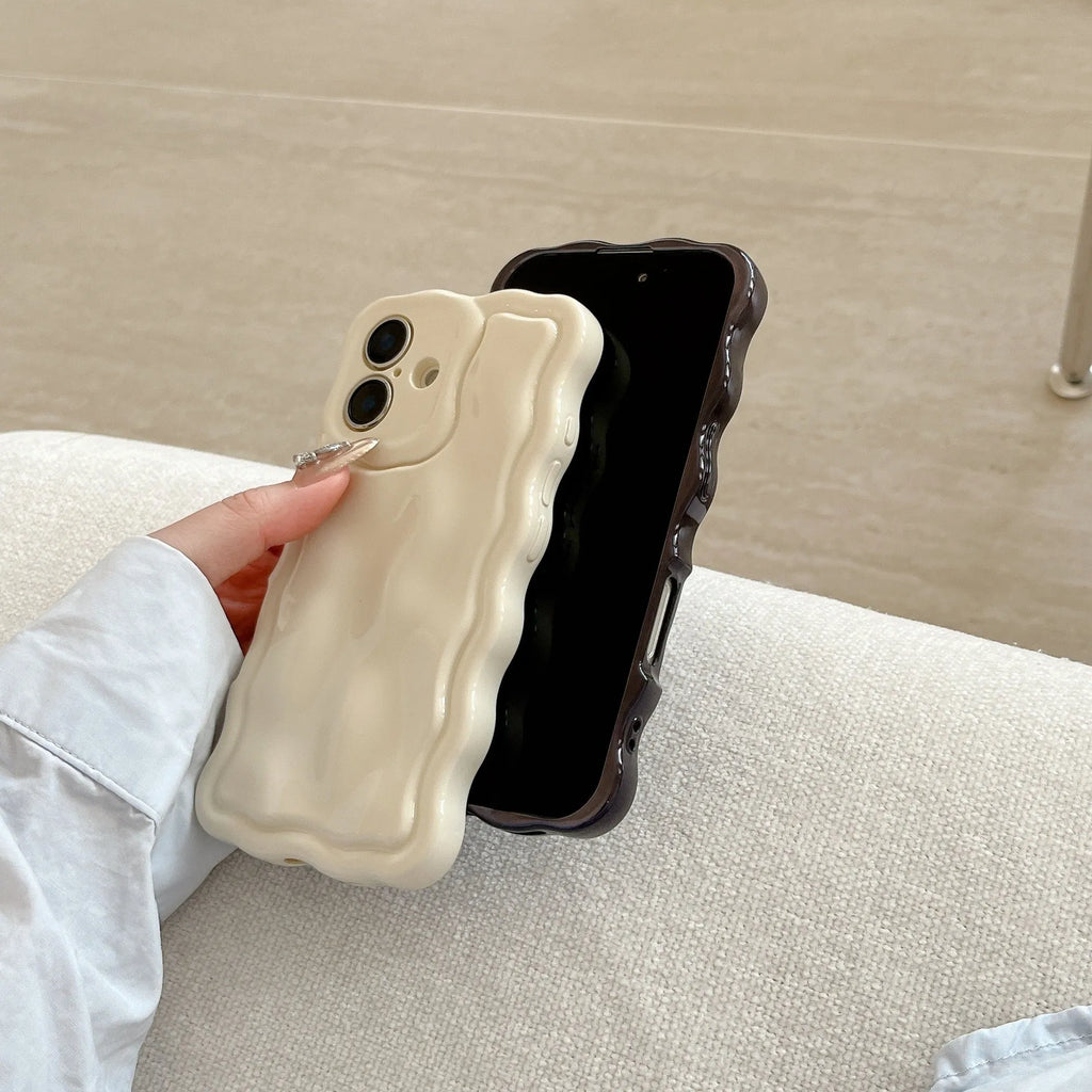Water ripple TPU phone case for iPhone 17 Pro Max with electroplated meteorite finish and 3D wave pattern
