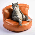 Lazy sleeping cat car ornament on fabric sofa 7.5cm tall