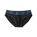 Men's low waist cotton briefs in a black and blue colour combination.