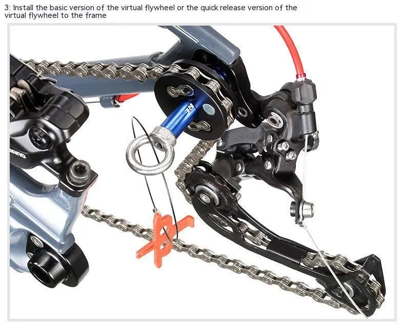 Aluminium bicycle chain holder and tensioner tool for washing, shown in hand.