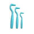 Three plastic tick hooks for dogs in various colours showing curved removal ends
