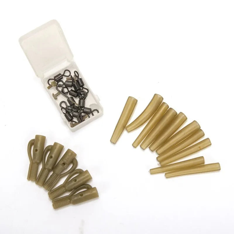 European carp fishing accessory set with 30 pieces including anti-winding pipes, threaded hoses, rotation items and screws