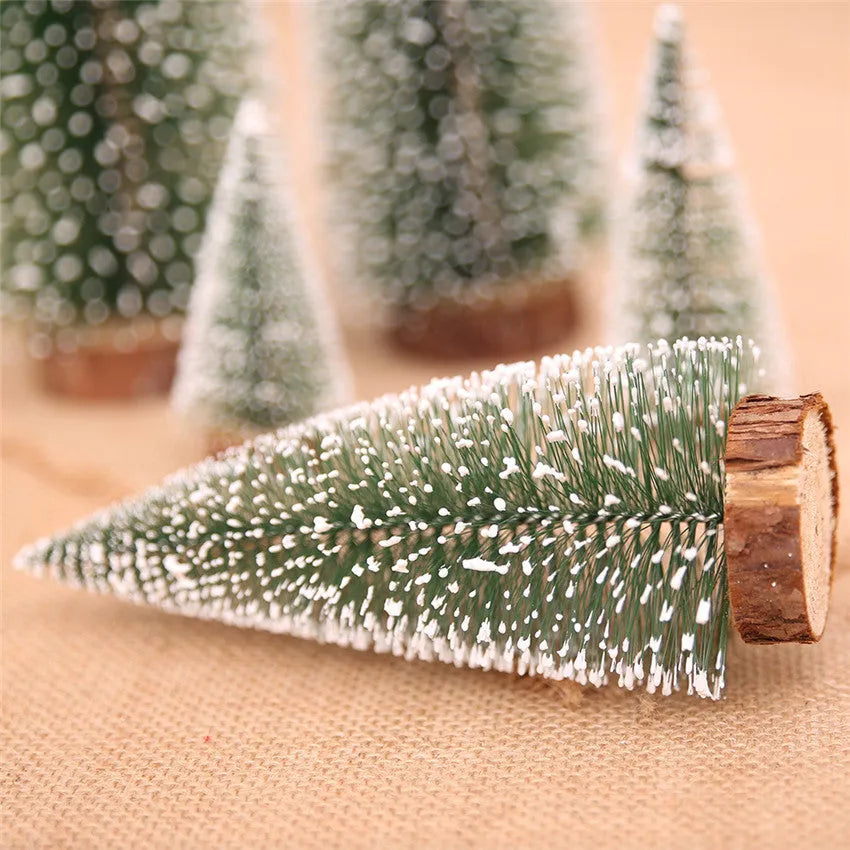 Christmas pine needle tree decoration in green and white, available in 10 cm to 30 cm heights