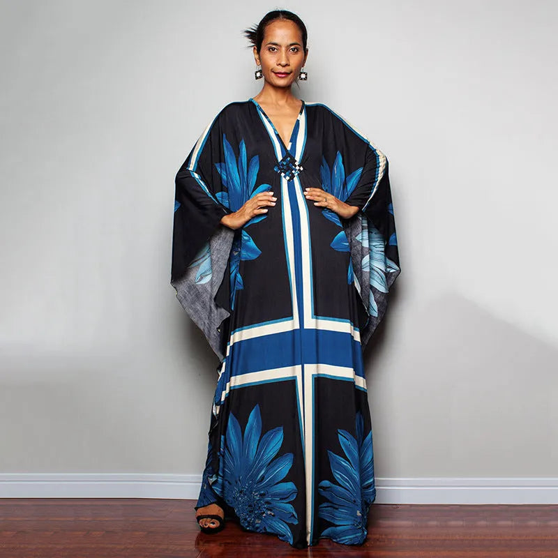 Women's loose sun protection bikini cover up robe in polyester blend fabric