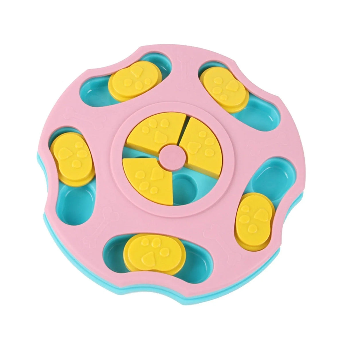 Blue dog puzzle toy feeder with interactive food searching games for aggressive chewers