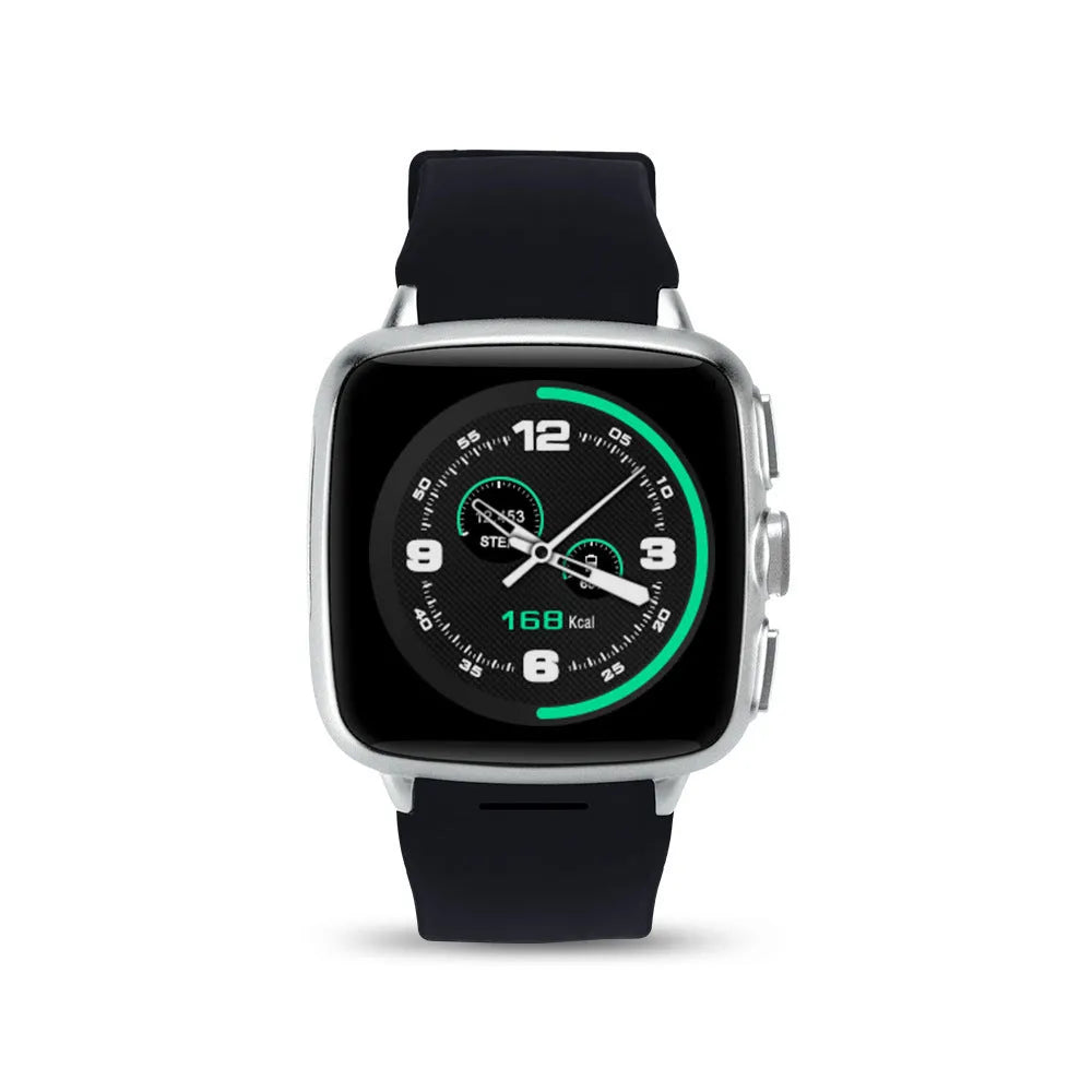 Z01 smart watch with a black strap and a round 1.54-inch touch screen display.